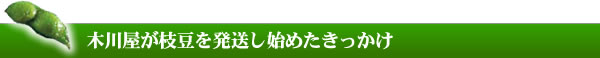 だだちゃ豆の発送のきっかけ
