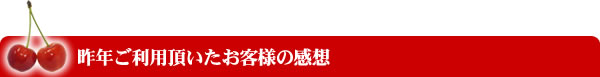 昨年ご利用頂いたお客様の感想