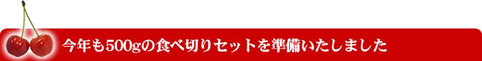今年も500gの食べ切りセットを準備いたしました